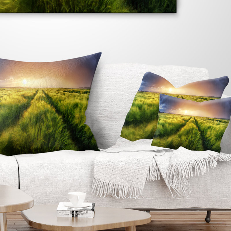 Coussin lombaire imprimé paysage et tempête