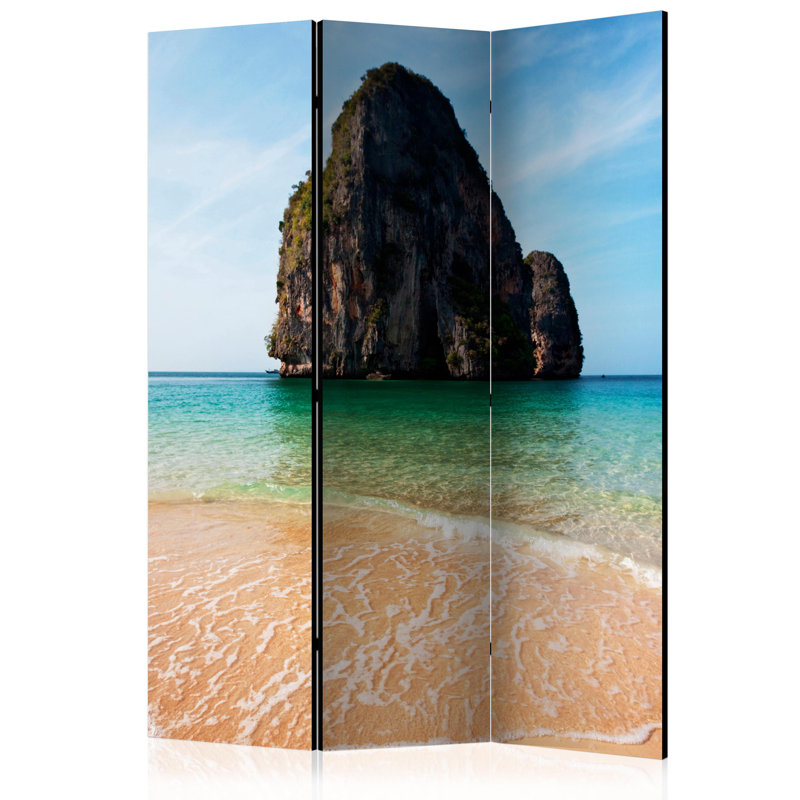 Hannerose 135cm W x 172cm H 3 - Panel Solid Wood Folding Room Divider