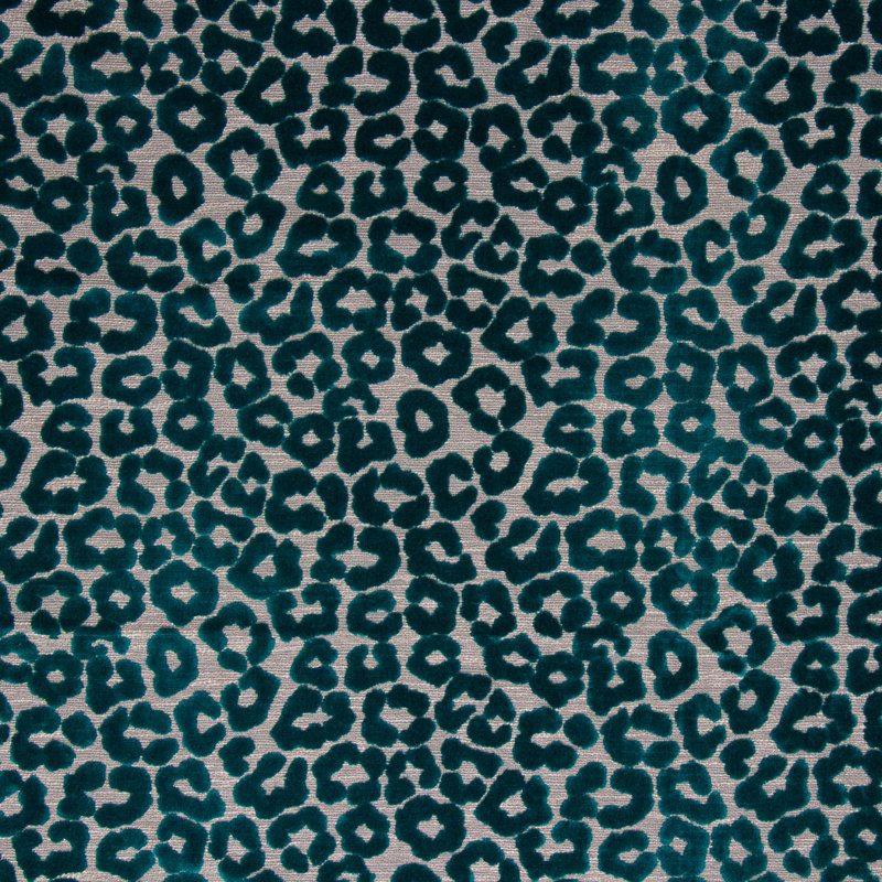 Animal Print Velvet Throw Pillow, 24" x 24", Teal