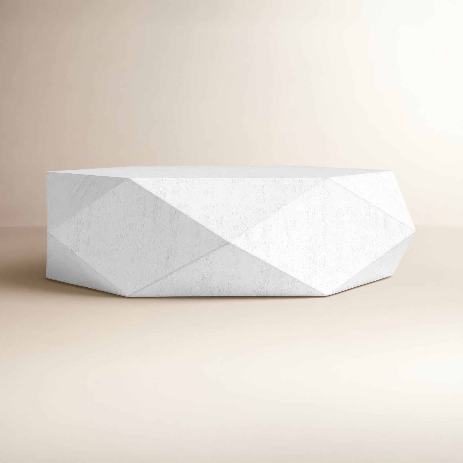 Kane Single Coffee Table, 14" H x 50" L x 50" W, White