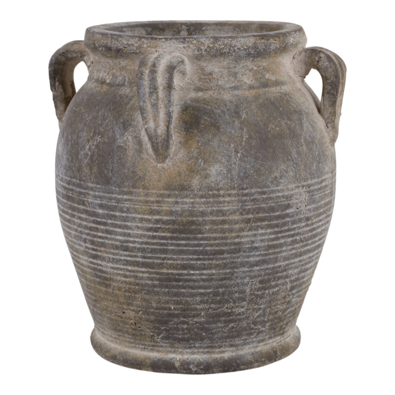 Ceramic/Porcelain Table Vase, 9.75" H x 9" W x 8.5" D, Matte Brown