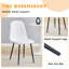 Élégantes chaises de salle à manger blanches avec revêtement en mélange de coton et de lin et pieds en métal noir, ensemble de 4