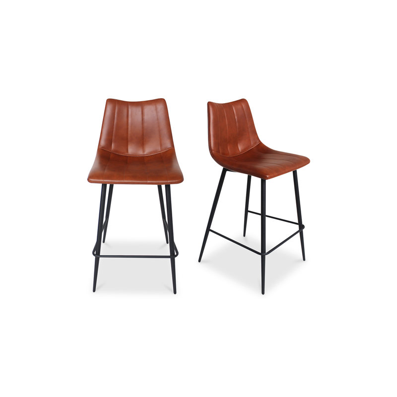 Tabouret de bar et de comptoir Finnigan, Ivoire / similicuir, Tabouret de comptoir (siège d'une hauteur de 26 p