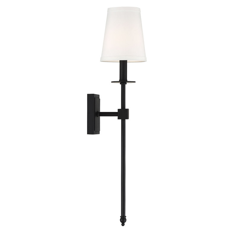 Barrett 1-Light Dimmable Wallchiere, 24" H x 5" W x 5" D, Matte Black