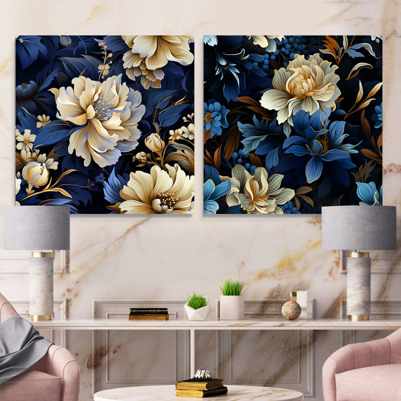 Claudia - ensemble de 2 art mural en verre acrylique, H 16 po x l 33 po