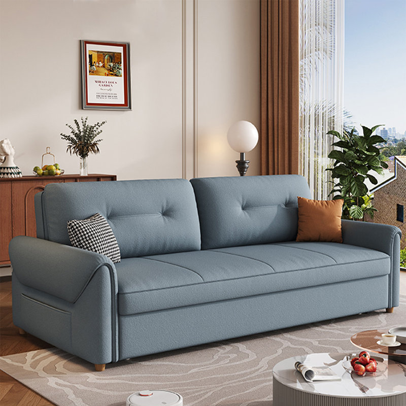 Canapé-lit convertible 83,46 po en chenille bleue avec rangement, 83.46"W*31.5"D*32.28"H