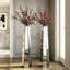 2 vases de plancher à miroir géométriques faits à la main de 30 po de style moderne et ultra-moderne