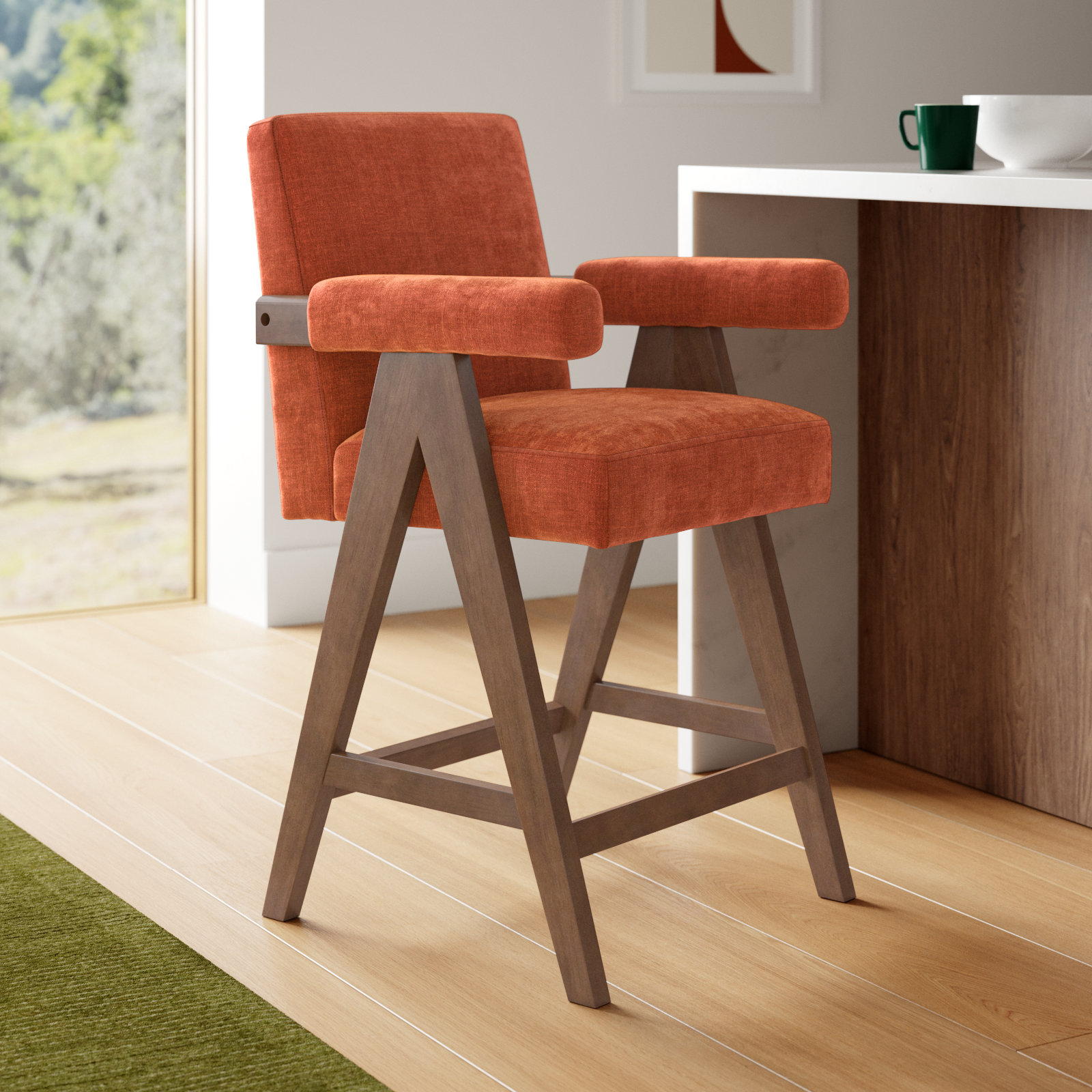 Brittnie 26" Bar Stool, Bingo Terra Performance