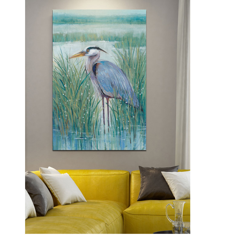 Wetland Heron II - impression, H 12 po x l 8 po, Toile tendue, Sans cadre