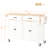Solid Wood Top Kitchen Island Cart In White, 4 Door Cabinet With Space Shelves, 2 Drawers, Spice & Towel Rack, Locking Wheels Adjustable-669711388