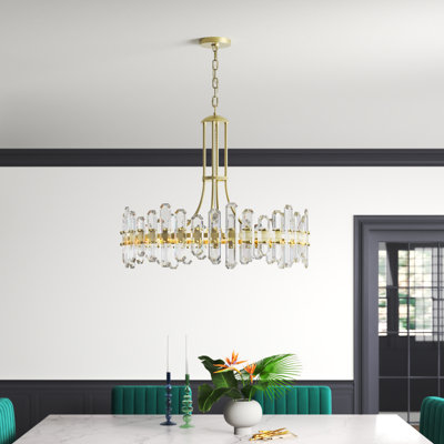 Demitrius 8 - Light Unique Drum Chandelier with Crystal Accents