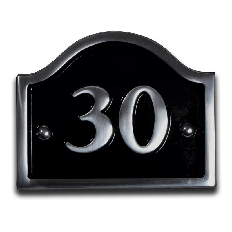 Jaclynn 11.5cm H Reflective Metal House Number, 30