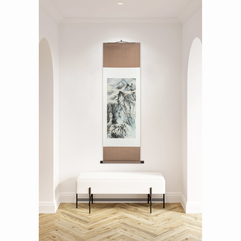 Seeking the Path in Deep Mountains - Asian Painting Hanging Scroll