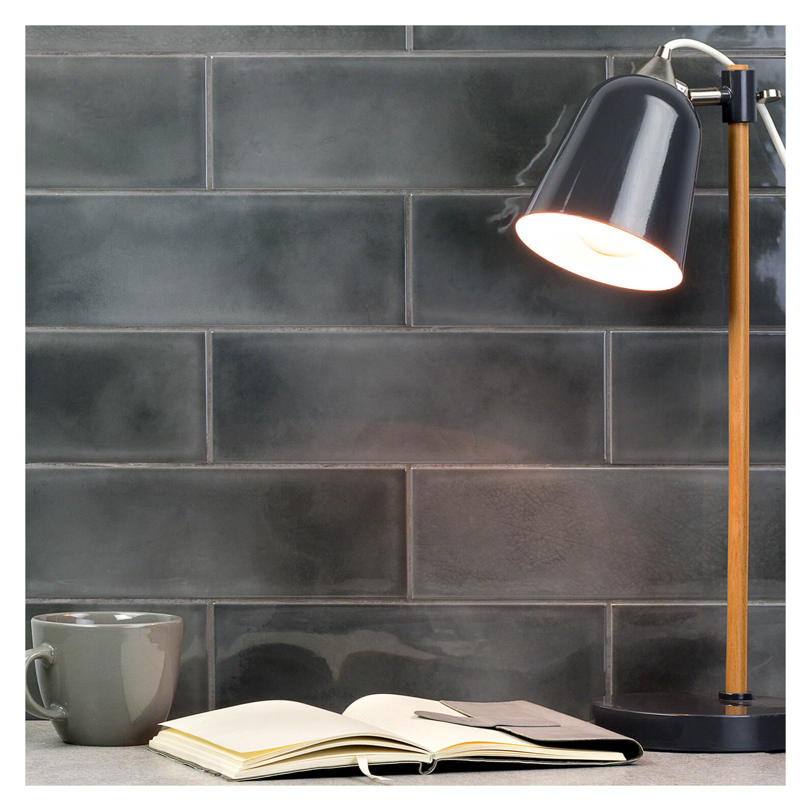 Turbine Camp 4" x 12" Ceramic Stone Look Subway Tile ( 10.97 sq. ft. / box ), Gray