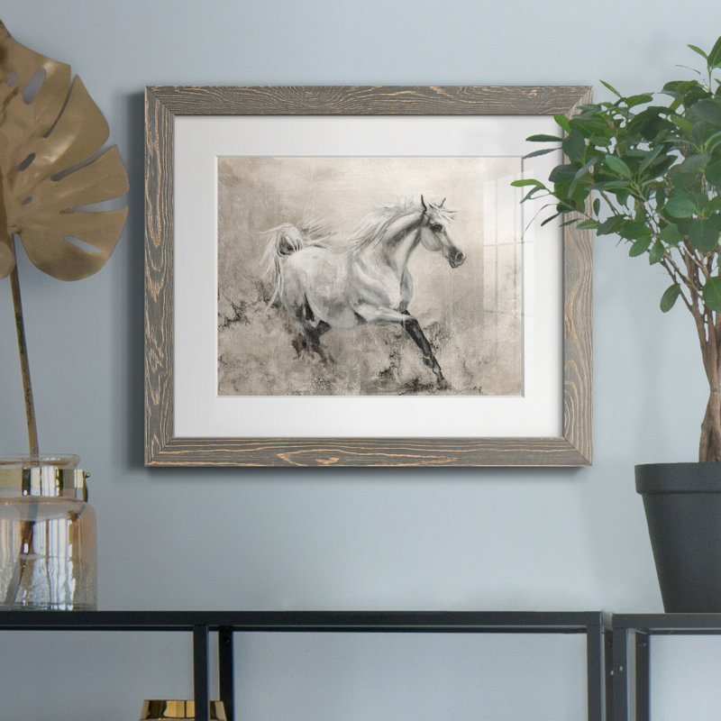 Majestic Stallion I - Reproduction de cadre photo sur papier, Papier avec cadre gris, H 24 po x l 18 po x P 1,5 po
