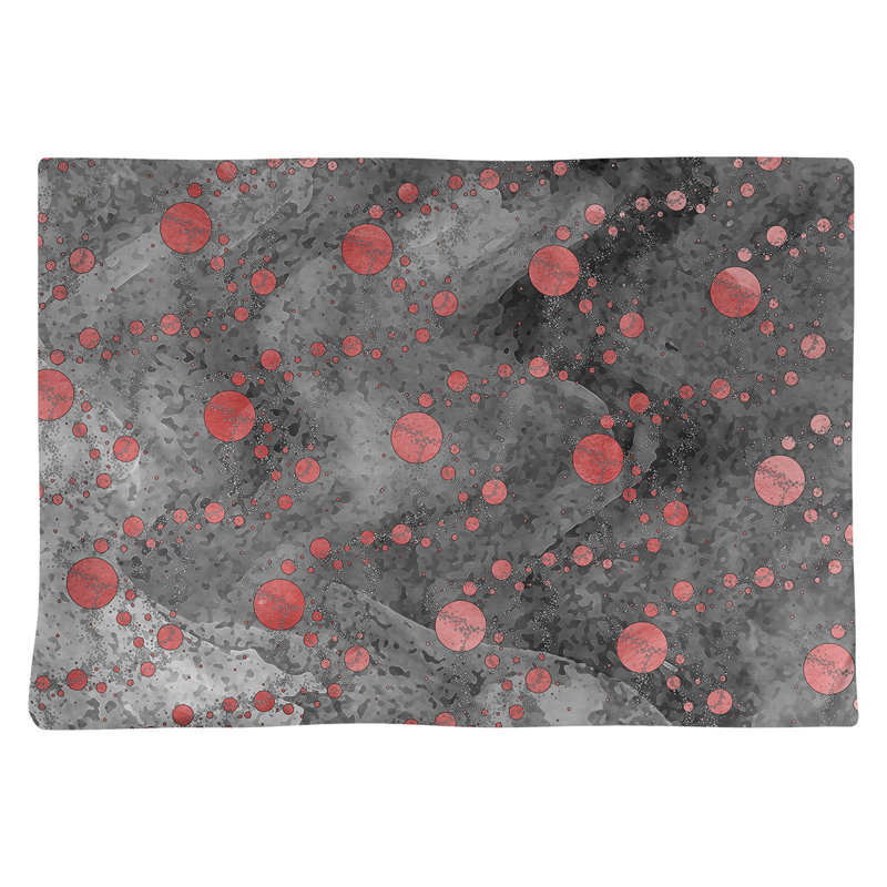 Napperon en planètes et étoiles 18 po, Rouge / Noir