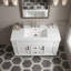 Meuble-lavabo mural blanc 36 po avec lavabo en céramique, 2 portes et 2 tiroirs-130970930