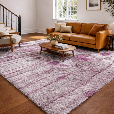 Tapis floral à poils longs de qualité supérieure lavable à la machine ADS712