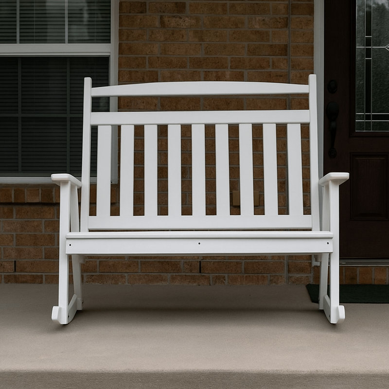  Chaise berçante double classique en poly composite, 4 pieds, bleu, Bleu