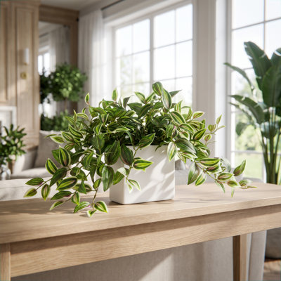 Karas Faux Tradescantia Plant in Ceramic Vase