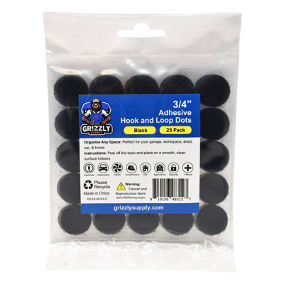 .75" Adhesive Hook and Loop Dot 25/pk