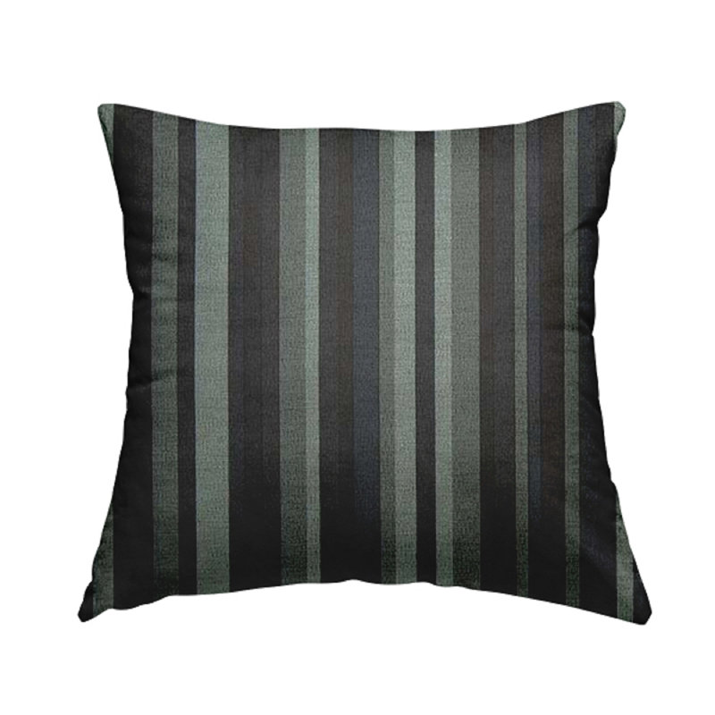 Canaday Striped Square Cushion, 43cm H x 43cm W x 5cm D, Grey/Black