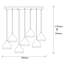 Lustre moderne doré, hauteur réglable, 34,6 po x 15,7 po x 44,9 po | Corps en métal, 7 x E27 douilles de 40 W maximum, plaque de base: 30,7 x 9,4 x 1,2 pouces | Design glamour et scandinave, parfait pour le salon et la salle à manger-1632173377