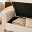 Banc de rangement avec repose-pieds, beige