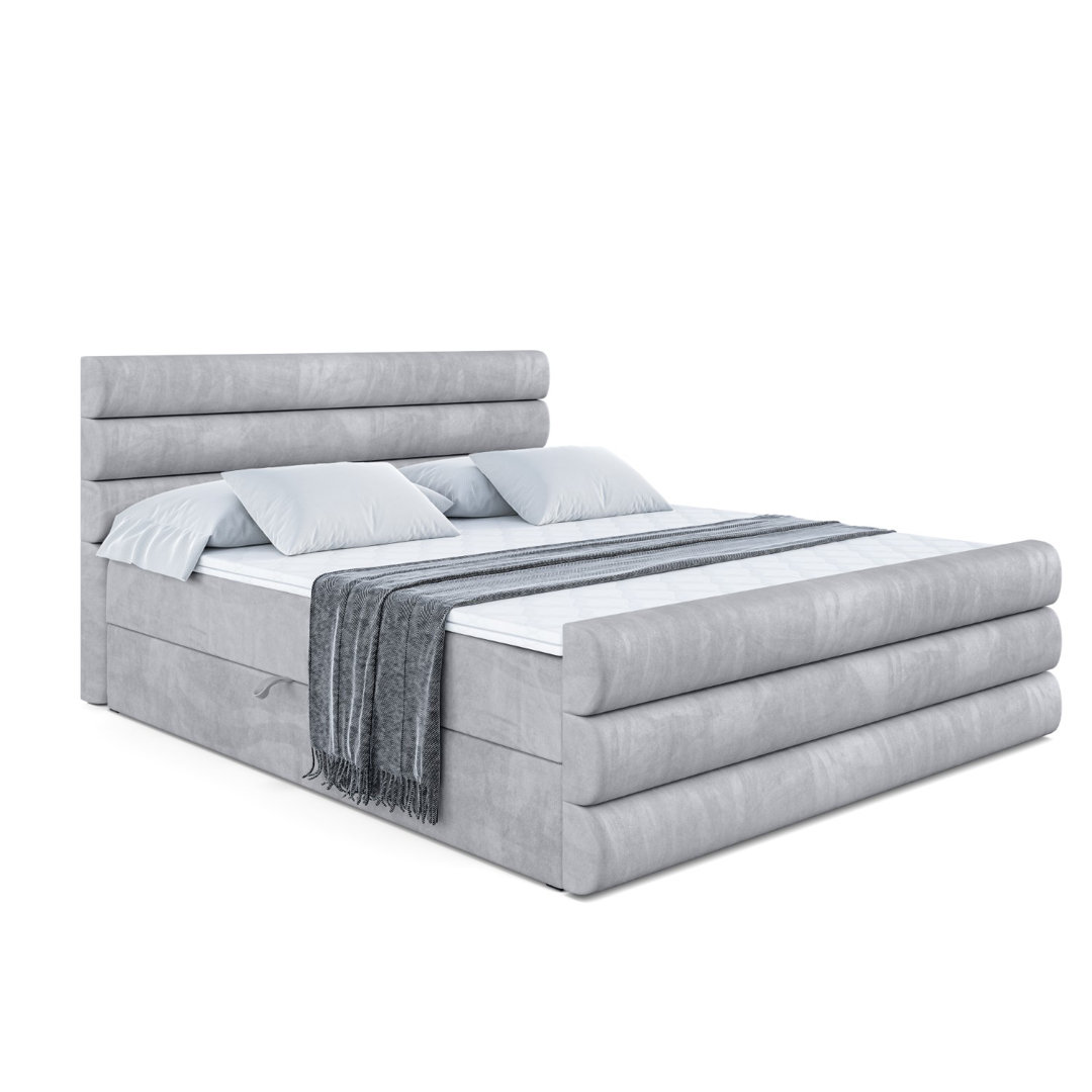 Boxspringbett mit Bettkasten und Topper