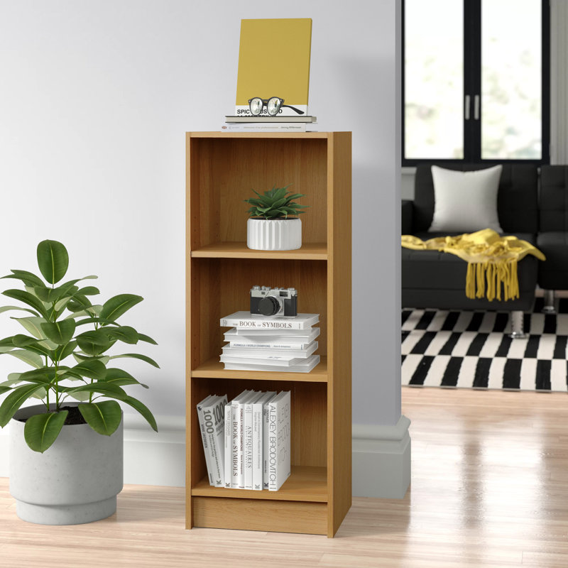 Zaira 80cm H x 40cm W Standard Bookcase, 106cm H x 40cm W x 30cm D, Yellow Oak