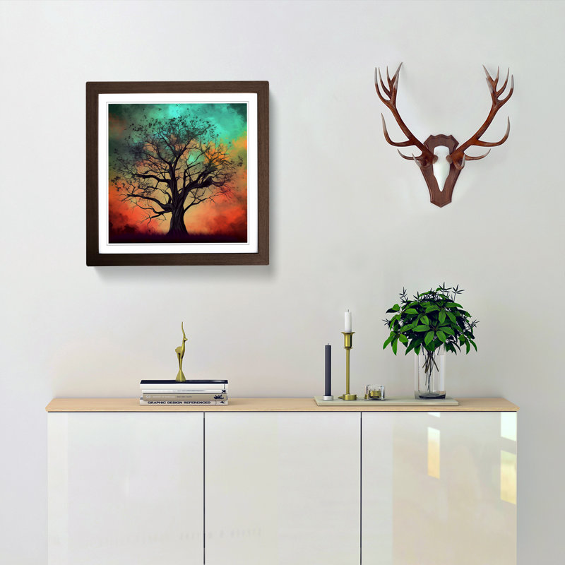 Tree Digital Art - Framed Print, Walnut