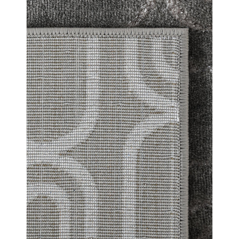 Tapis gris et argent Latitude Run® Colonne Nikica, Rectangle 2 pi x 3 pi 1 po