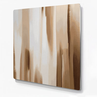 Art mural abstrait en métal beige 89