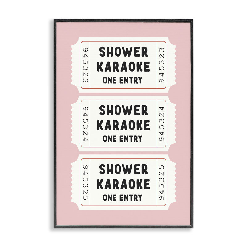 «Pink Shower Karaoke billets», estampe numérique giclée, H 18 po x l 12 po, Giclée encadrée noir minuit