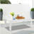 43" All-Weather Aluminum Patio Coffee Table, Modern White Rectangle Outdoor Table-2013961683