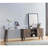Home Entryway Console Table with Multi- Storage Compartments, Display Cabinet, Hazelnut and White