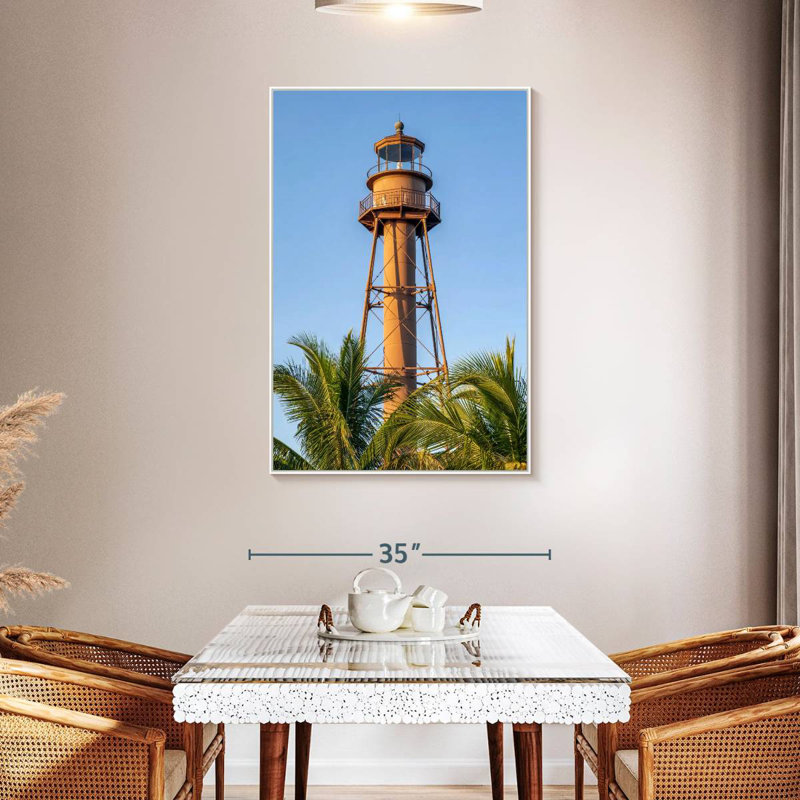 Sanibel Island Lighthouse, Floating Frame White, 31" x 46"