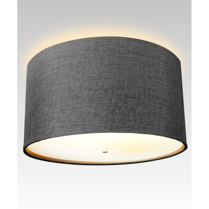Kimmons Linen Flush Mount, Granite Gray