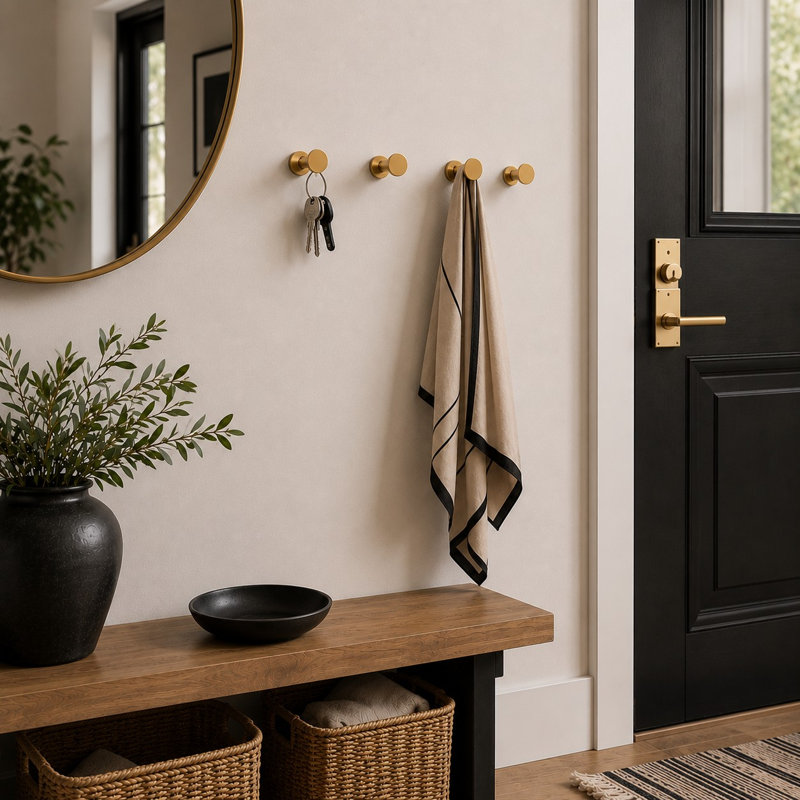 Orson - Modern Brushed Brass Wall Hook