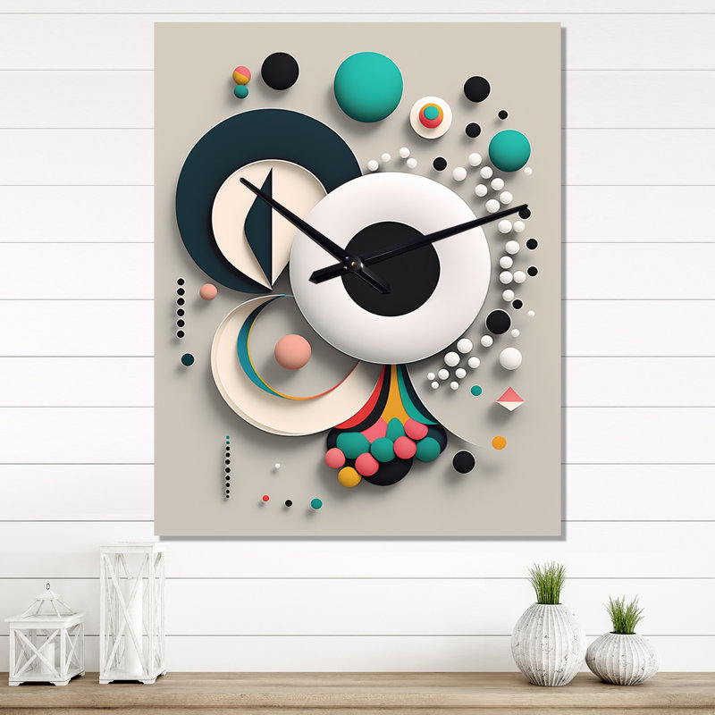Horloge murale géométrique rétro, H 28 po x l 12 po x P 1 po