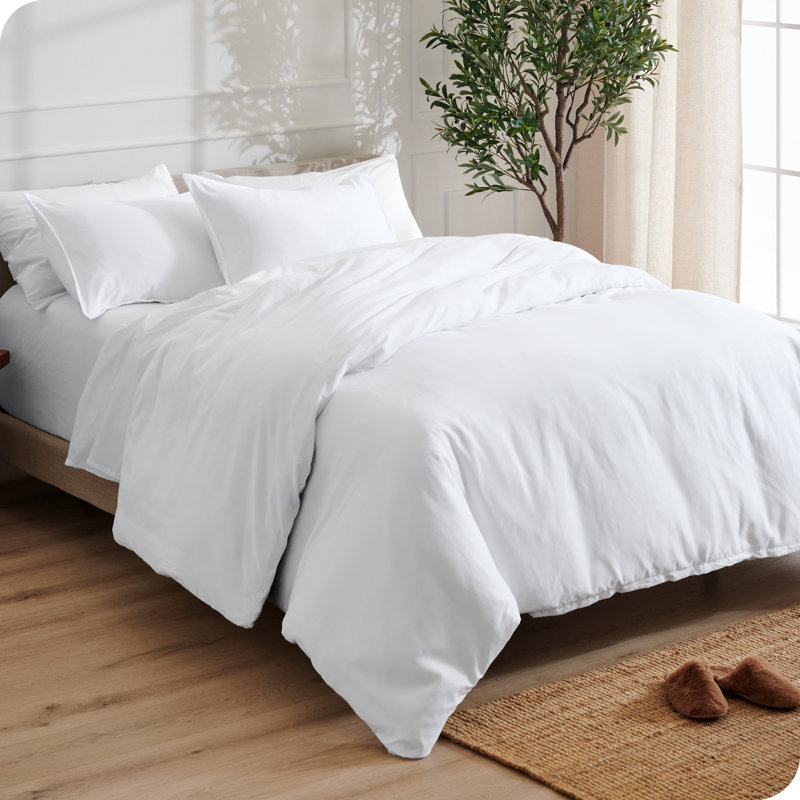 Ensemble de housse de couette en microfibre délavée, Blanc, Housse de couette très grand et 2 très grandes t