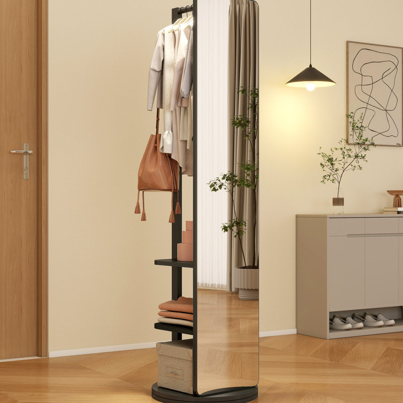 Grand grand miroir noir, fait de bois massif et de caoutchouc + verre, largeur du miroir de 65,7 x 17,7 po: 13,7 po, pour le décor de la chambre à coucher / salon