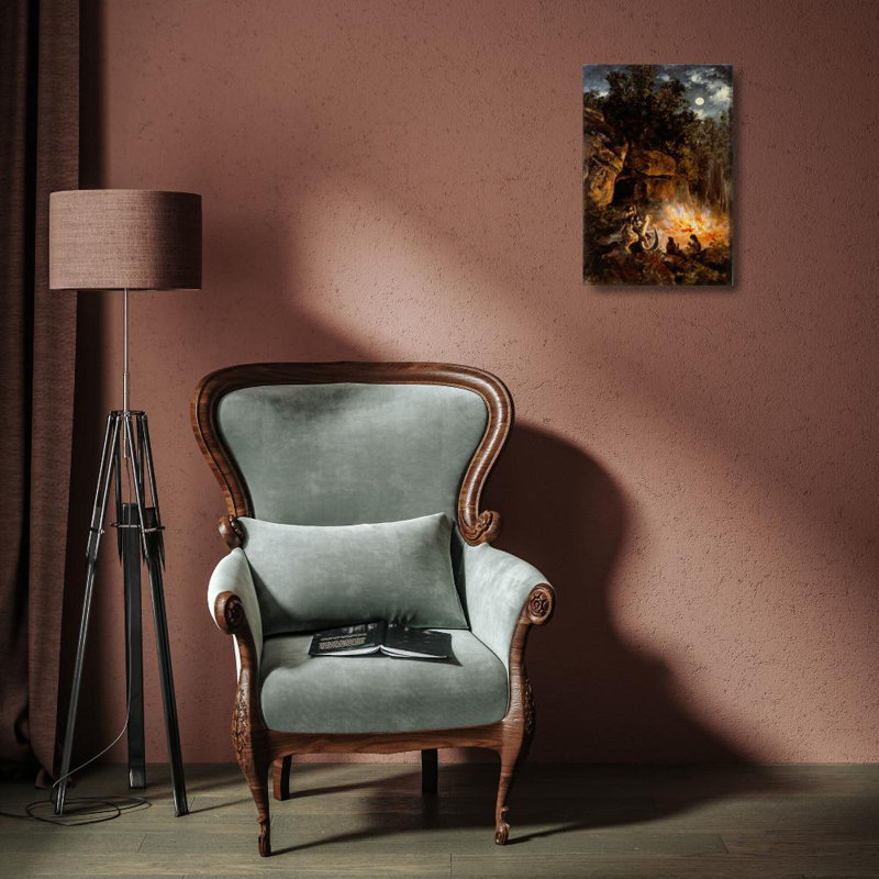 José María Velasco Scene from the Quaternary Upper Paleolithic Period Canvas Print