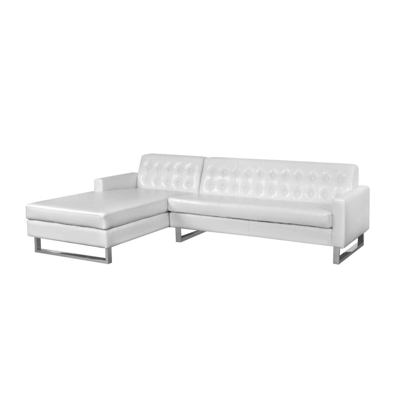 Canapé modulaire moderne Sloan, Blanc brillant, Orienté à gauche (vu de face)