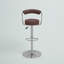 Tabouret de bar contemporain en vinyle réglable en hauteur avec accoudoirs et base en chrome-111236763-19920409-111236762