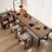 Tan Rectangular Solid Wood desks-107289638