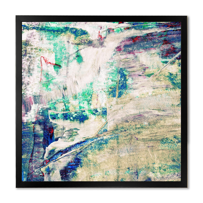 Vert grunge et blanc Artmix - on, Impression noire sur toile encadrée, H 16 po x l 16 po x P 1 po