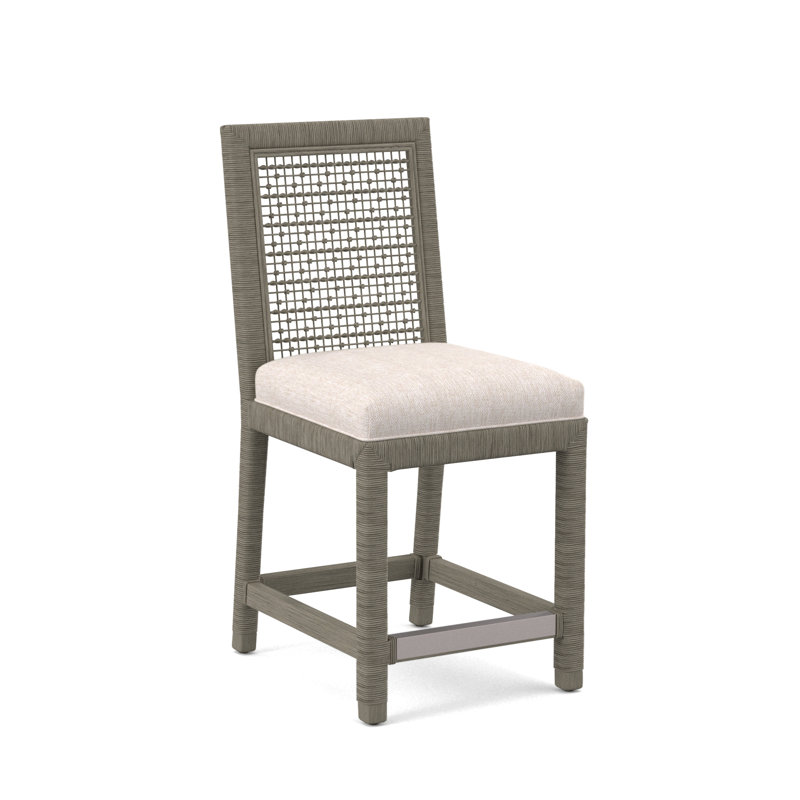 Tabouret de comptoir 24 po Scotia Glinda, Performance blanc sucre; 0863-91, Pierre de foyer