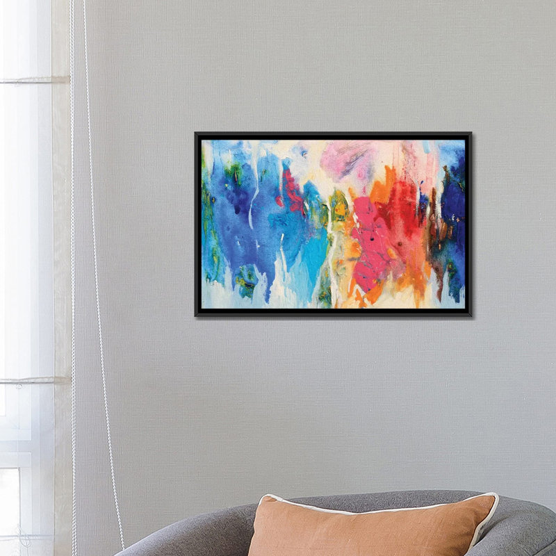 «Composition abstraite xiv», reproduction sur toile, H 18 po x l 26 po x P 1,5 po, Black Framed Canvas, Pas de tapis