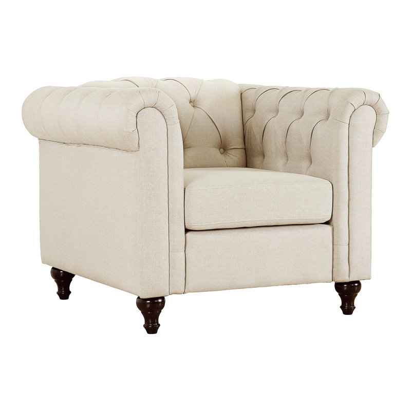 Fauteuil Chesterfield Jemima, Beige / brun clair